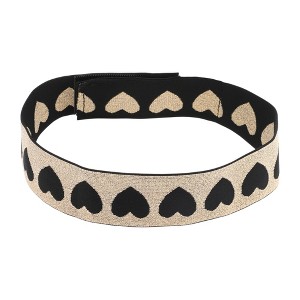 Unique Bargains Heart Wig Edge Fixing Headband 23.62"x1.57" Black Champagne 1 Pc - 1 of 4