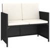 vidaXL 6 Piece Patio Dining Set Poly Rattan and Acacia Wood Black - 3 of 4