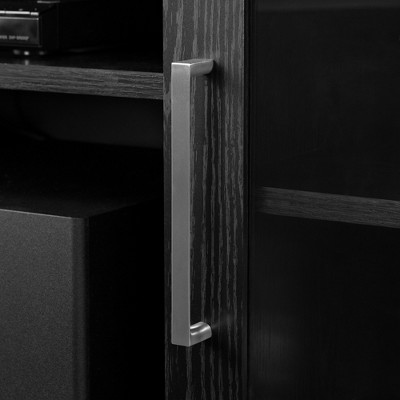 Adrian Black Oak TV Stand with Cabinet for 75'' TVs