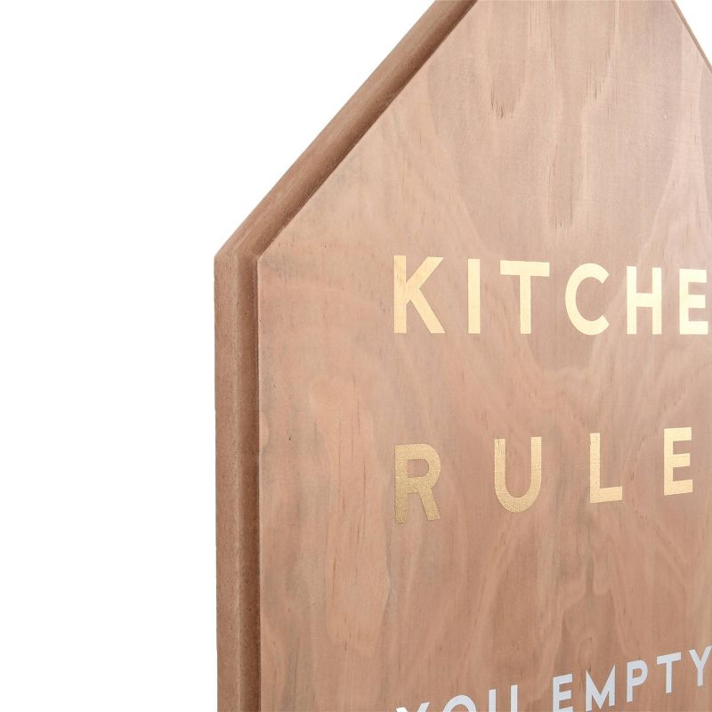 11&#34; x 28&#34; Kitchen Rules Wall Sign Natural - Prinz, 4 of 5