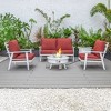 LeisureMod Walbrooke 4-Piece Modern White Patio Conversation Set with Square Fire Pit & Tank Holder, Sectional Seat for Outdoor Spaces - 2 of 4