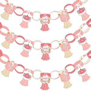 Big Dot of Happiness Girl Little Pumpkin - Decoration Kit - Fall Birthday Party or Baby Shower Paper Chains Garland - 21 feet - 1 of 4