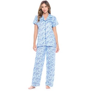 Casual Nights Women's Short Sleeve Floral Pajama Set - 1 of 4