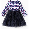 Disney Stitch Toddler Dress Ruffle Long-Sleeve Mesh Overlay Tulle Dress - 2 of 4