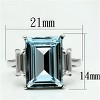 Slickblue Women's Silver Ring, Synthetic Sea Blue Center Stone and Side Crystals, Three-Stone Design, Sizes 5-10 - 2 of 4