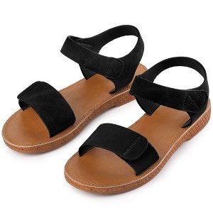 Allegra K Women's Crisscross Straps Open Toe Ankle Strap Flat Sandals - 1 of 4