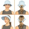 SUN CUBE Women Sun Hat for Outdoor UV Protection, Wide Brim Sun Hat Ponytail, Convertible Zip-Off Beach Hat Visor - 4 of 4
