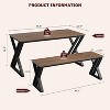 Rectangular Kitchen Table Set with Sturdy Metal Frame, Dining Table with Benches for 4, Space-Saving Design for Kitchen, Dining Room, and Apartment - 2 of 4