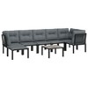 vidaXL 8 Piece Patio Lounge Set Black and Gray Poly Rattan - 3 of 4