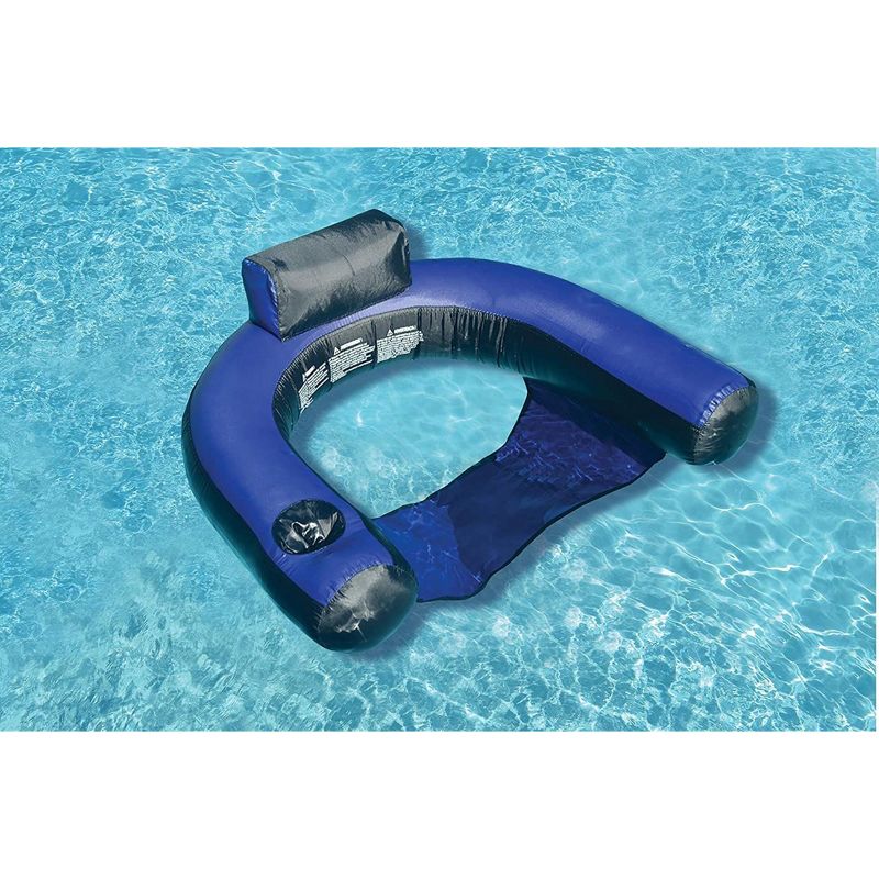 Swimline 90465 Inflatable Nylon Fabric Covered Swimming Pool U-Seat Chair Float, 2 of 7