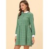 INSPIRE CHIC Women's Plaid Long Sleeve Button Contrast Point Collar Shirt Dress - 2 of 4