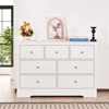 VEVOR 7 Drawer Dresser, Wooden Chest of Drawers with Sliding with Anti-tip Device, Modern Minimalist Dresser Chest, White - 2 of 4
