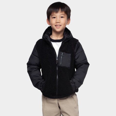 Куртка Rokka&Rolla High Pile Fleece Bomber Jacket-New Black, size 6-7 для мальчиков, цвет: Чёрный