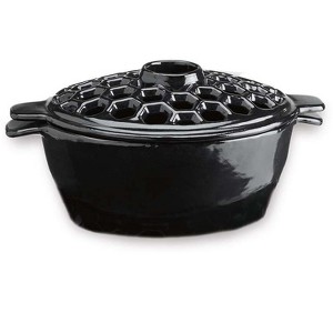 Plow & Hearth 1.5 QT. Cast Iron Lattice Wood Stove Steamer, in Black - 1 of 2