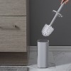 Acrylic Square with Rounded Edges Toilet Brush Holder with Lid Gray - Bath Bliss - 3 of 4
