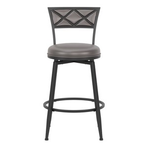 Hillsdale Furniture Dunlap Metal Counter Height Barstool Black: Swivel, Faux Leather, 250lb Capacity - 1 of 4