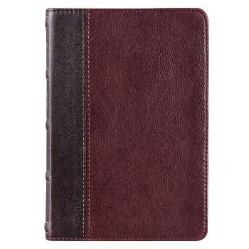 KJV Compact Bible Two-Tone Brown/Brandy Full Grain Leather - (Leather Bound)