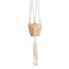 Macrame Plant Hanger White Cotton Rope & Bamboo by Foreside Home & Garden - 4 of 4