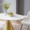 42" Tupelo Oval Wood Dining Table Gold White - Modway: Mid-Century, MDF Top, Steel Base - 4 of 4