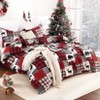 Christmas Duvet Cover Set, Soft Brushed Microfiber Comforter Cover Sets, Black, Queen - 4 of 4