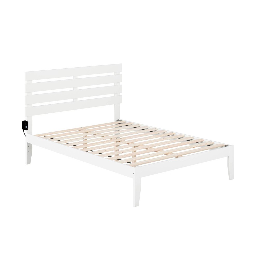 Photos - Bed Frame AFI Full Oxford Bed with USB Turbo Charger White  
