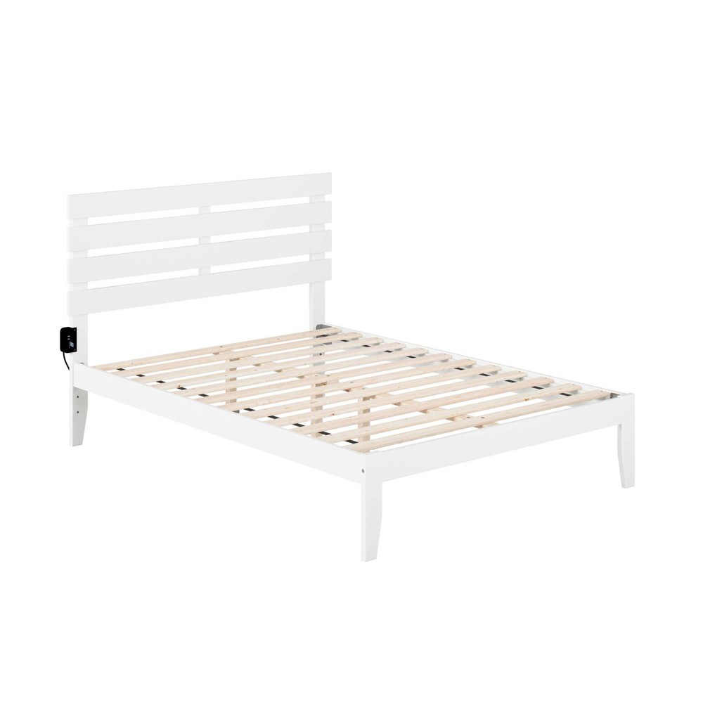 Photos - Bed AFI Full Oxford  with USB Turbo Charger White - : Hardwood, No Box Spring Required 