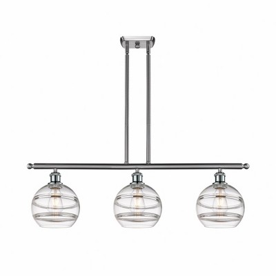 Rochester - 3 Light Stem Hung Island In Industrial Style-10.38 Inches Tall and 36 Inches Wide