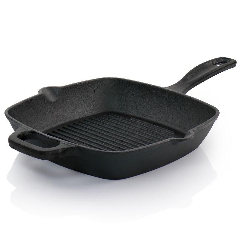 Oster Castaway 10 Inch Square Cast Iron Grill Pan with Pouring Spouts, 3 of 9