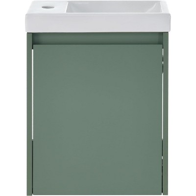 16" Bathroom Vanity with Sink Combo, Modern Bathroom Vanity Cabinet with Soft-close Doors, Wall Mounted Bathroom Cabinet Set Floating Vanity Sink