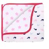 Bacati - Girls Nautical Muslin Whales Boat Pink Blue Navy 4 pc Crib Bedding Set with Sleeping Bag - 2 of 4