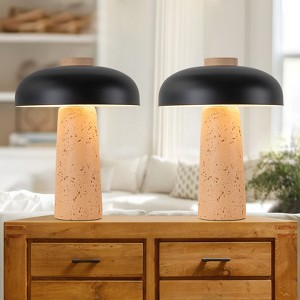 LLHZSY 2 Pack Minimalist Table Lamp with Beige Honeycomb Stone Base-12 3/5"H - 1 of 4