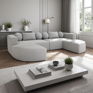 115" Boneless Modular Curved Sectional Sofa, Deep Seats - 1 of 4