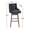 Zeus & Ruta 360 Degree Solid Wood Legs Swivel Bar Stools Set of 2, Counter Height Chairs with Footrest - 2 of 4