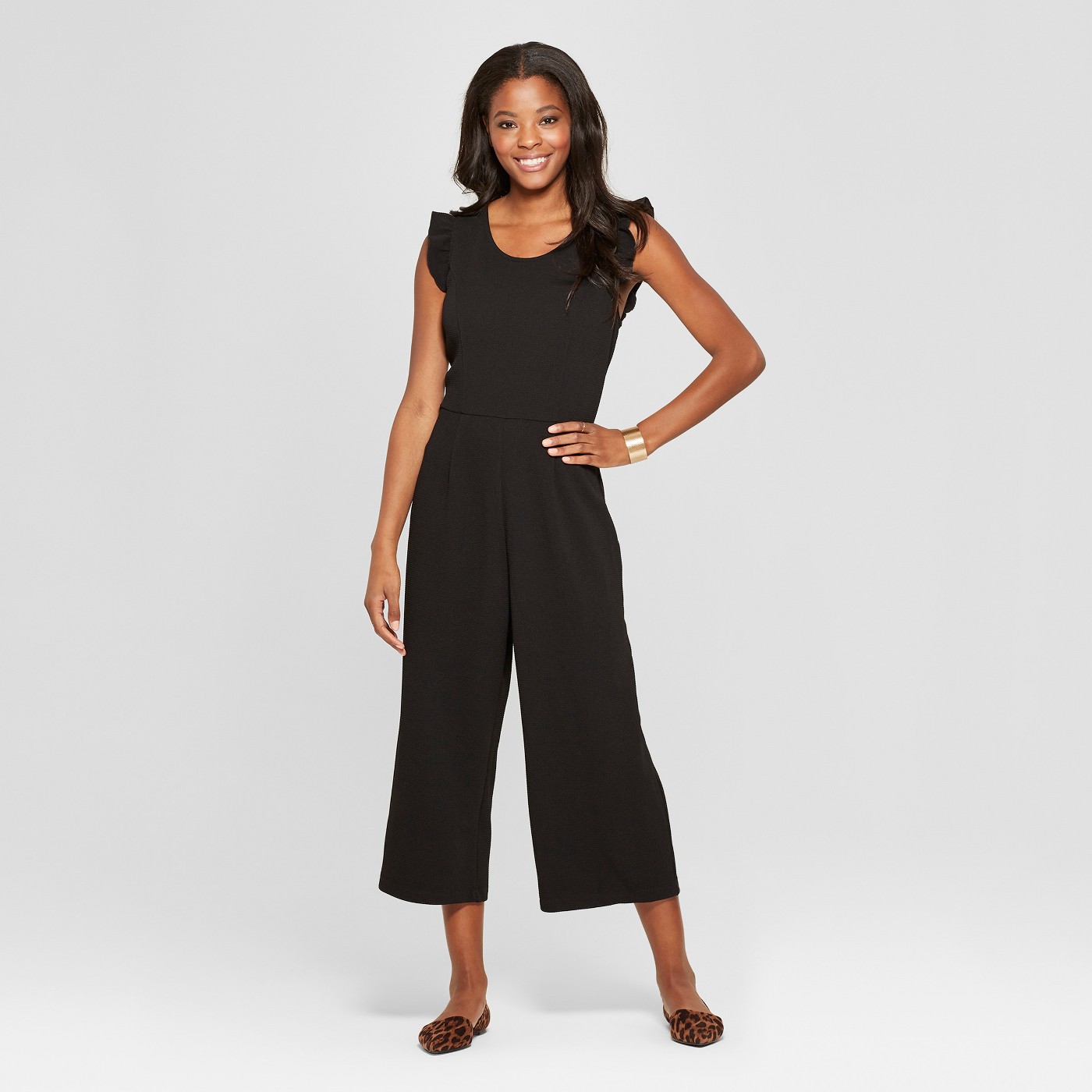 Women's Flutter Sleeve Knit Cropped Jumpsuit - Xhilarationâ¢ - image 1 of 2