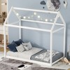CAVINAS Twin Size House-Shaped Roof Wooden Bed Frame,Modern Floor Bed for Kids Room,Bedroom - 2 of 4