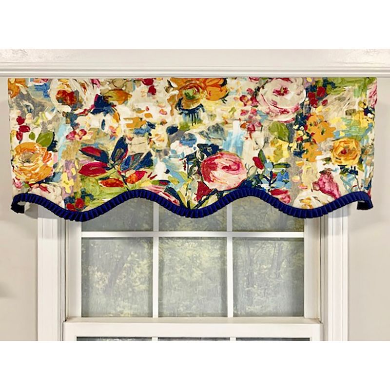 Martella Ruffled Provance 3" Rod Pocket Valance 50" x 16" Multicolor by RLF Home, 1 of 4