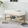 CAVINAS Shoe Bench with Rack, Modern Ottoman Bench with Metal Legs, Upholstered End of Bed Bench for Living Room, Bedroom, Entryway, Load 300 LBS - 2 of 4