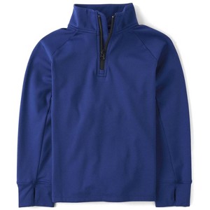 The Children's Place Boys Long Raglan Sleeve Performance Cozy Tech Half Zip Sweatshirt - 1 of 3