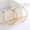 14k Gold and Sterling Silver J Hoop Earrings with crystals from Swarovski - 2 of 4
