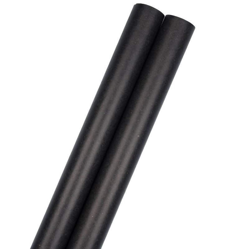 JAM PAPER Black Kraft Gift Wrapping Paper Roll - 2 packs of 25 Sq. Ft., 3 of 6