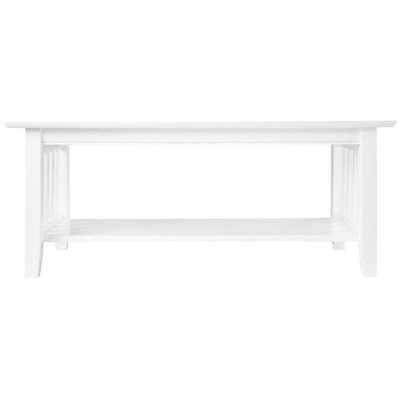 AFI Mission Solid Wood Traditional Coffee Table in White, 3 of 6