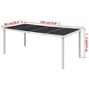 vidaXL Outdoor Dining Table Patio Table with Glass Top Garden Furniture Steel - 74.8" - 3 of 3