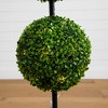 Nearly Natural 3-ft UV Resistant Artificial Double Ball Boxwood Topiary with LED Lights in Decorative Planter (Indoor/Outdoor) - 3 of 4