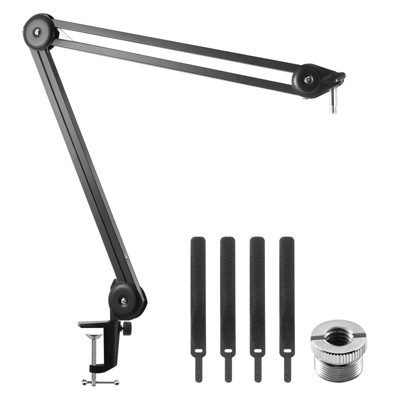 Insten Microphone Stand Heavy Duty Suspension Scissor Boom Arm For Blue Yeti, Snowball & Other Mic (Desk Table C Clamp Mount)(Built-in Spring) Large