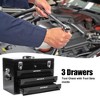 VASIP 20'' Portable 3-Drawer Steel Toolbox, 4 Layers of Tools with Metal Latches, with Top Storage Tray and carrying Handle, Tool Storage - 3 of 4