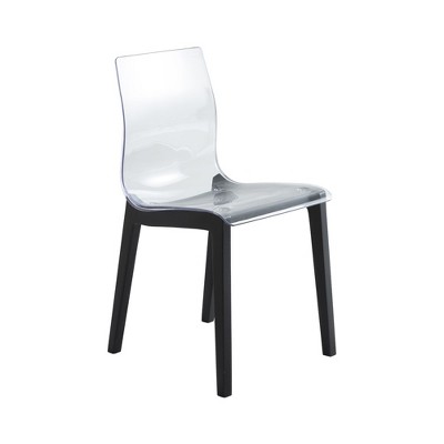 Leisuremod Marsden Modern Plastic Dining Side Chair With Beech Wood Legs