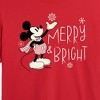Women's - Disney - Merry And Bright Mickey Mouse Cropped Graphic T-Shirt - 2 of 4