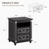 Fredees 3-color LED light nightstand with drawer storage and four solid wood legs - 2 of 4