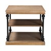 Baxton Studio Sebastian Traditional Industrial Greywashed Wood and Black Metal 3-Tier End Table - 4 of 4