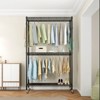 Karl Home Black Carbon Steel Coat Rack with Double Mesh Panels 47.2x17.7x78.7 Inches Adjustable Layer Spacing - 3 of 4